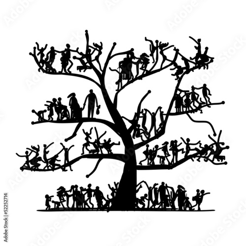 Tree of people, sketch for your design