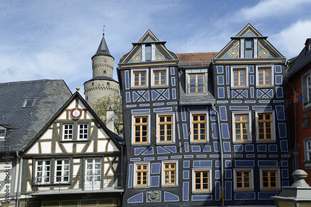 Häuser und Hexenturm in Idstein, Taunus