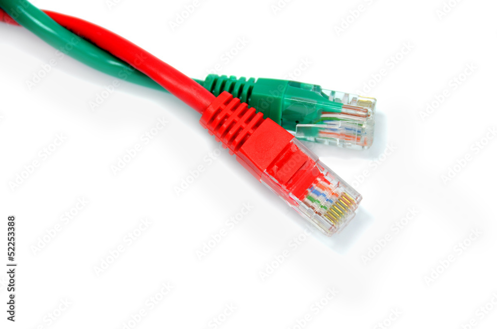 red and green network cables red and green network cables