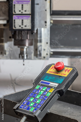 engraving machine for material processing with a remote control