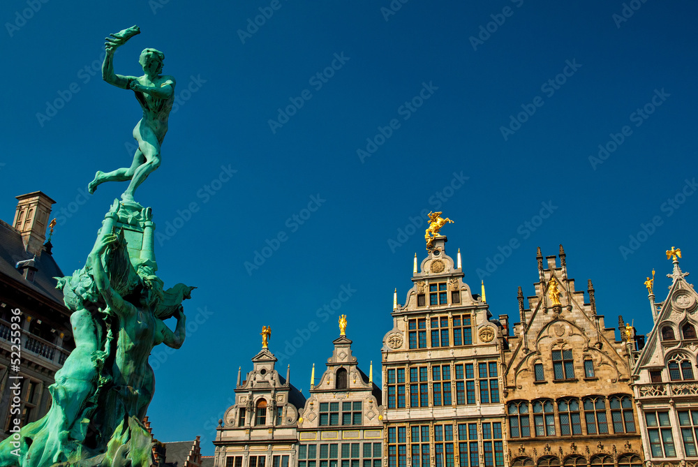 Fototapeta premium Nice houses in Antwerp, Belgium