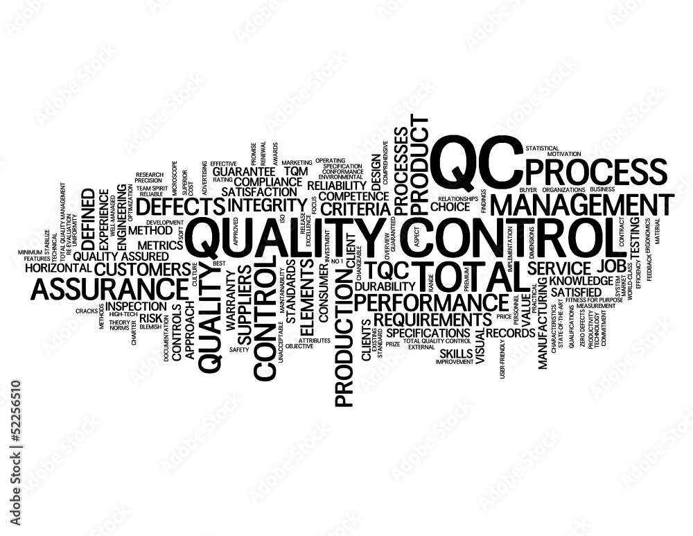 "QUALITY CONTROL" Tag Cloud (production manufacturing tqm qc) Stock