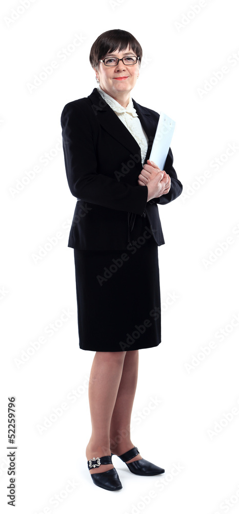 Smiling business woman. Isolated over white background Smiling business woman. Isolated over white background