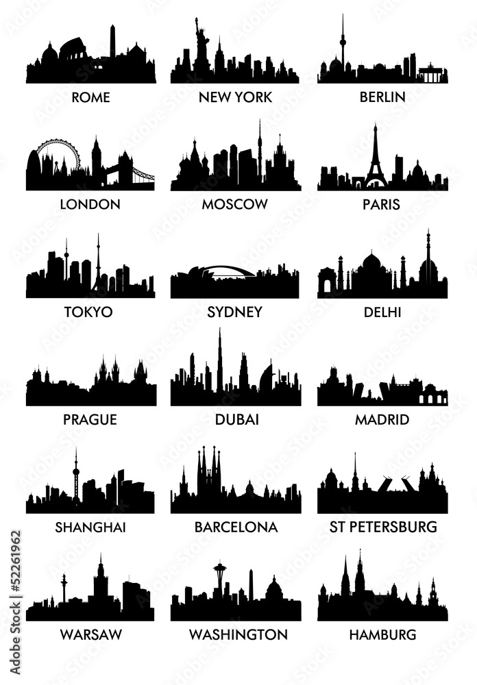 Top city ​​silhouette vector