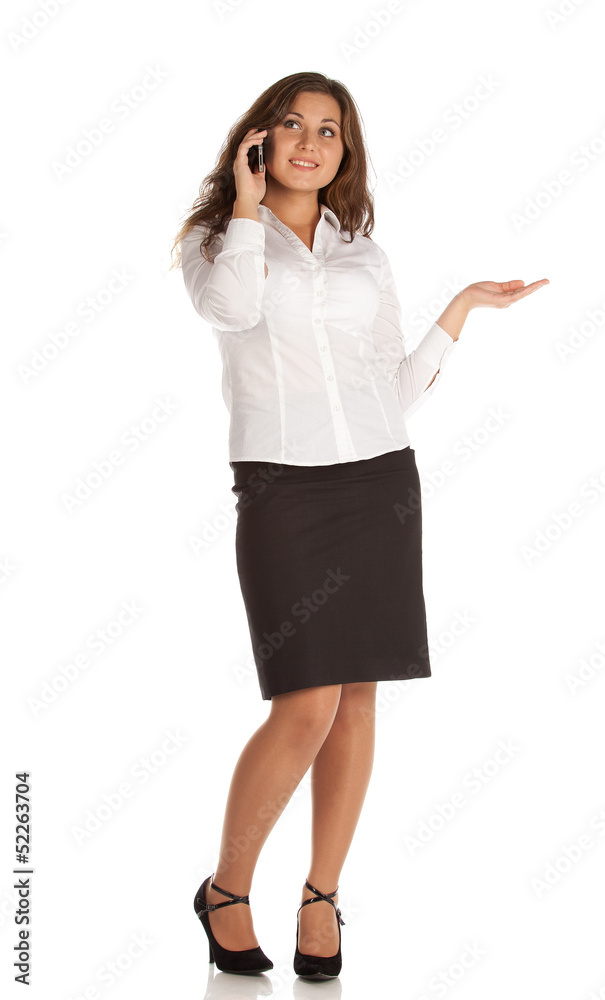 Portrait of business woman talking on the phone Portrait of business woman talking on the phone