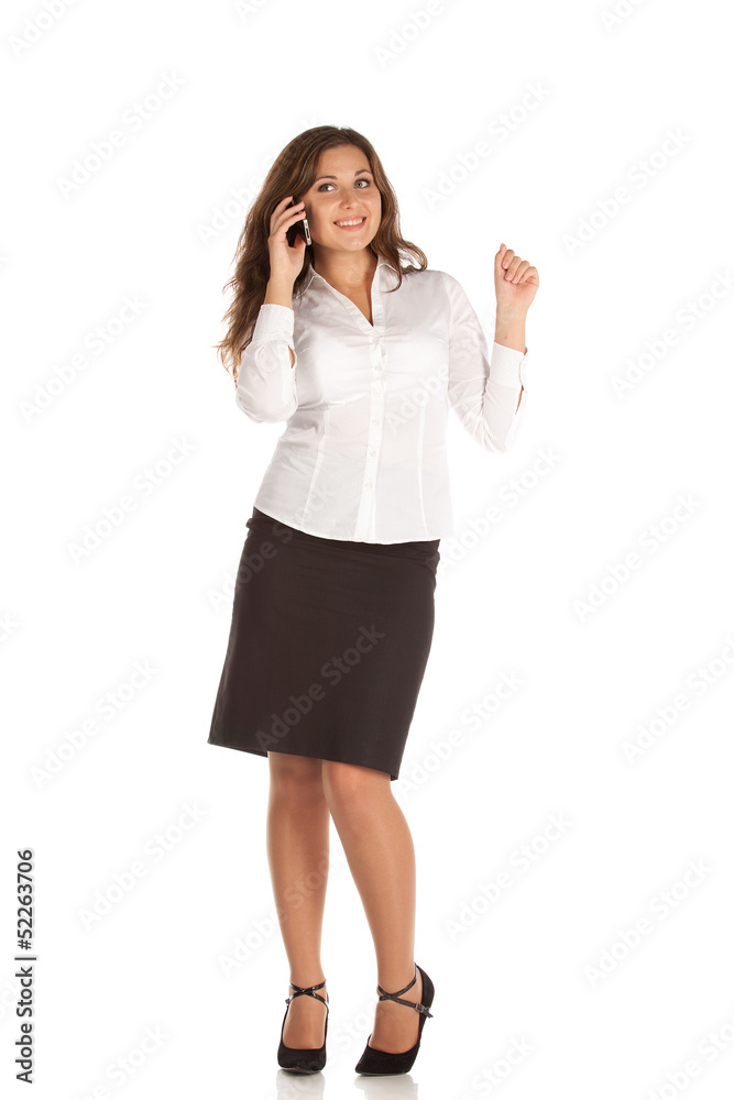 Portrait of business woman talking on the phone Portrait of business woman talking on the phone