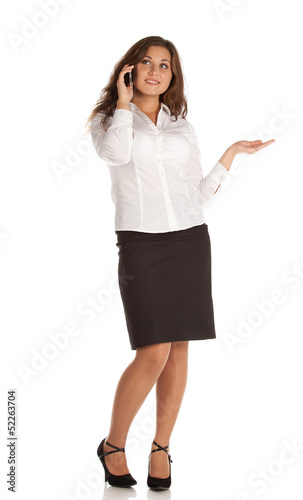 Portrait of business woman talking on the phone