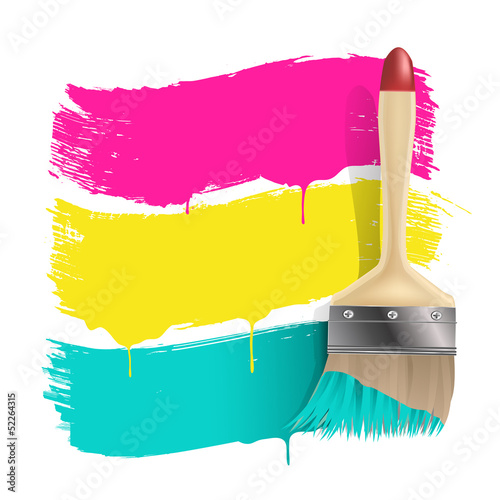 paint brush with color banners