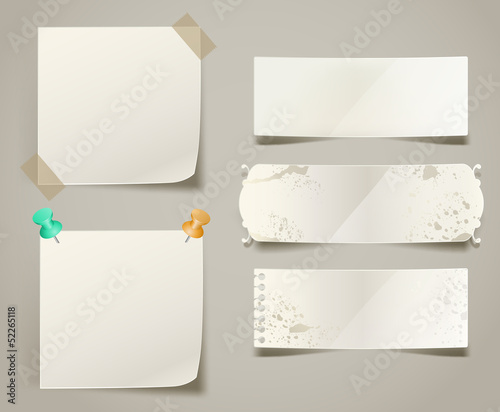 retro banners and paper notes