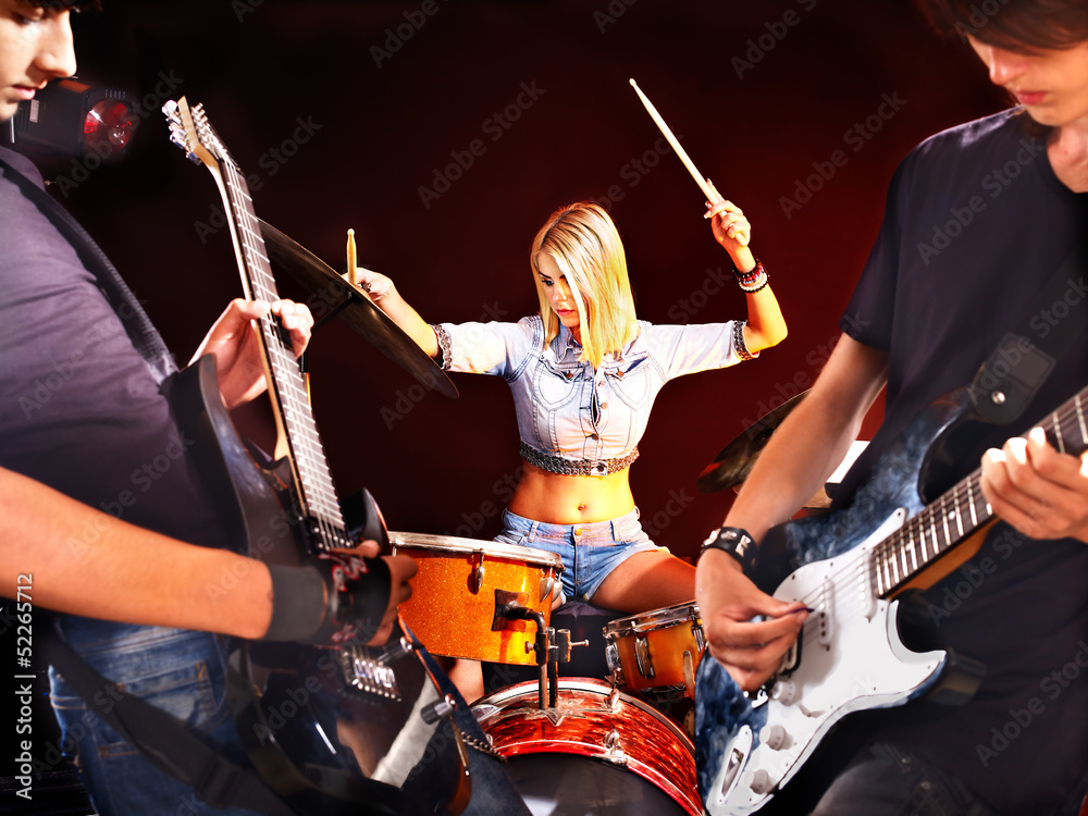 Fototapeta premium Woman playing guitar.