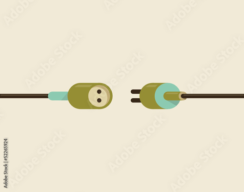 Vector electric plug and socket illustration