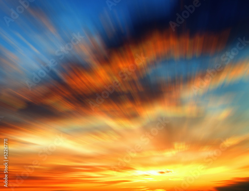 Blurred Sunset with clouds