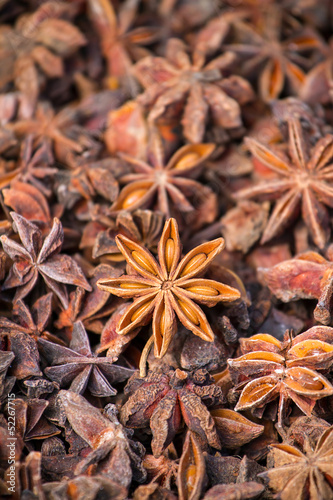 Close-up of star anise background