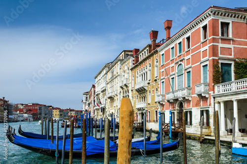 Gondolas in Venice Grand Canal, Italy