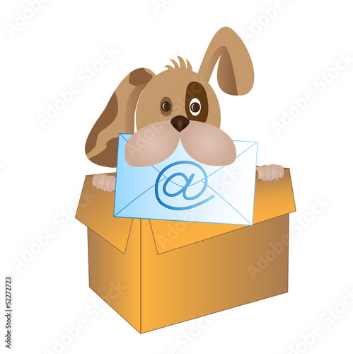 Photos dog with e-mail sign at @