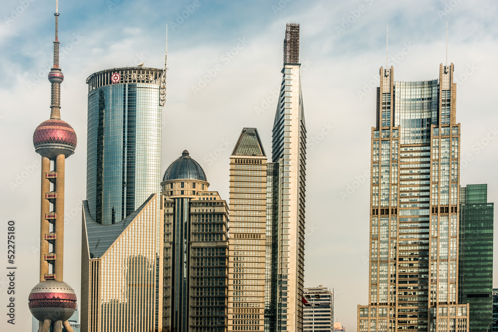 Fototapeta premium skyscrapers building towers pudong skyline shanghai china