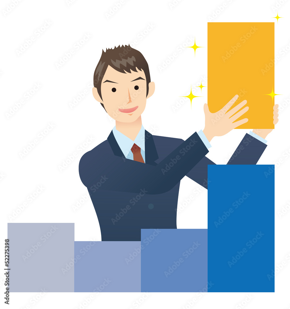 ビジネスマン　男性　成長イメージ