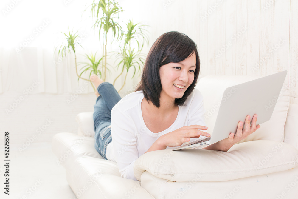 beautiful asian woman using laptop computer beautiful asian woman using laptop computer
