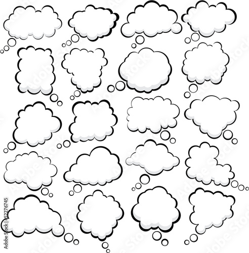 Comic cloud speech bubbles.