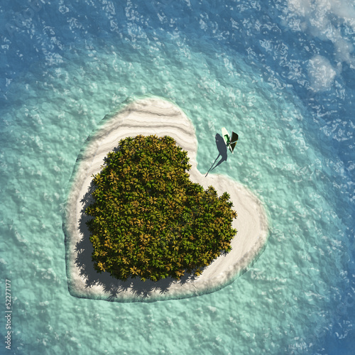 Heart Island with boat
