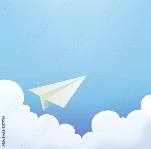 Paper Plane in The Sky Vector File EPS10
