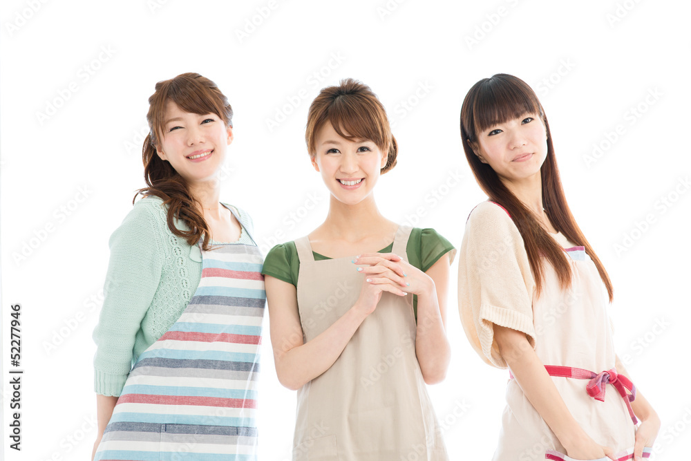 Beautiful asian women isolated on white background