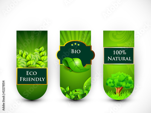 Blank Eco tags, stickers or labels, Nature concept.