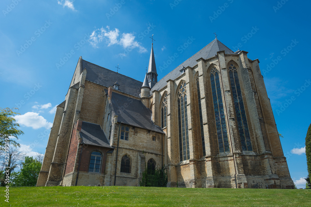 Church on a hill in spring