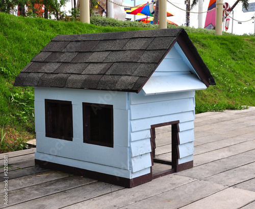 wooden dog house