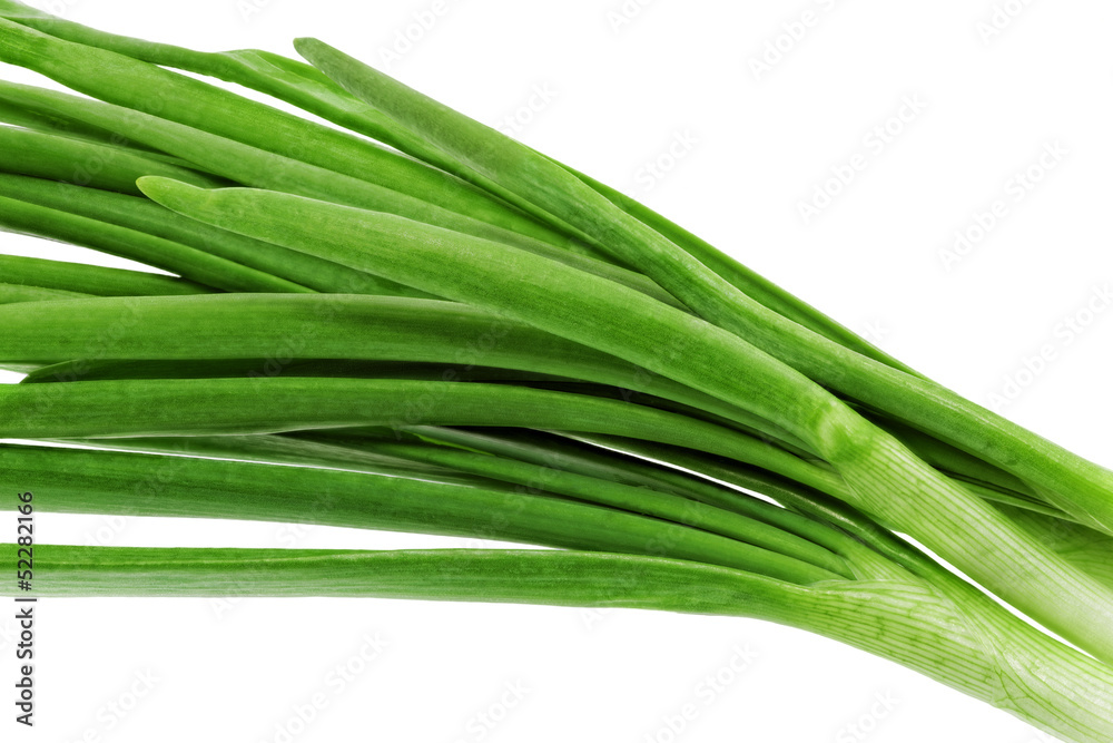 Young onion on white background. Close-Up. Isolated. Young onion on white background. Close-Up. Isolated.