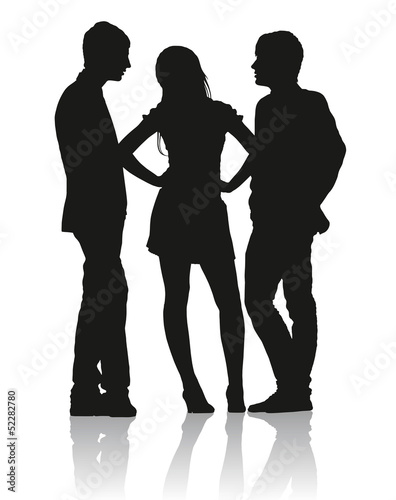 Silhouettes of teens arguing with each other