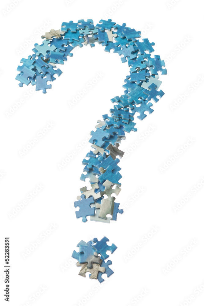Concept photo of a question mark puzzle. Close-up. Concept photo of a question mark puzzle. Close-up.