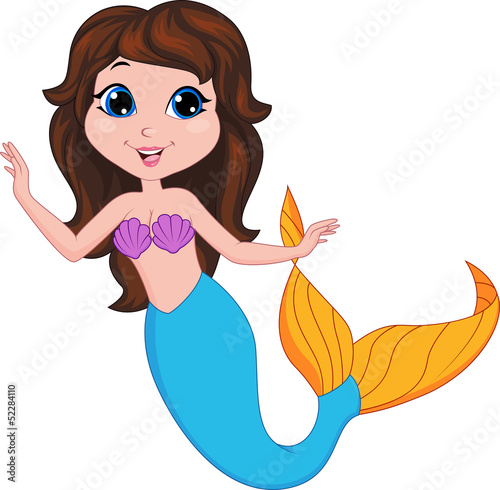 Cute mermaid cartoon #52284110