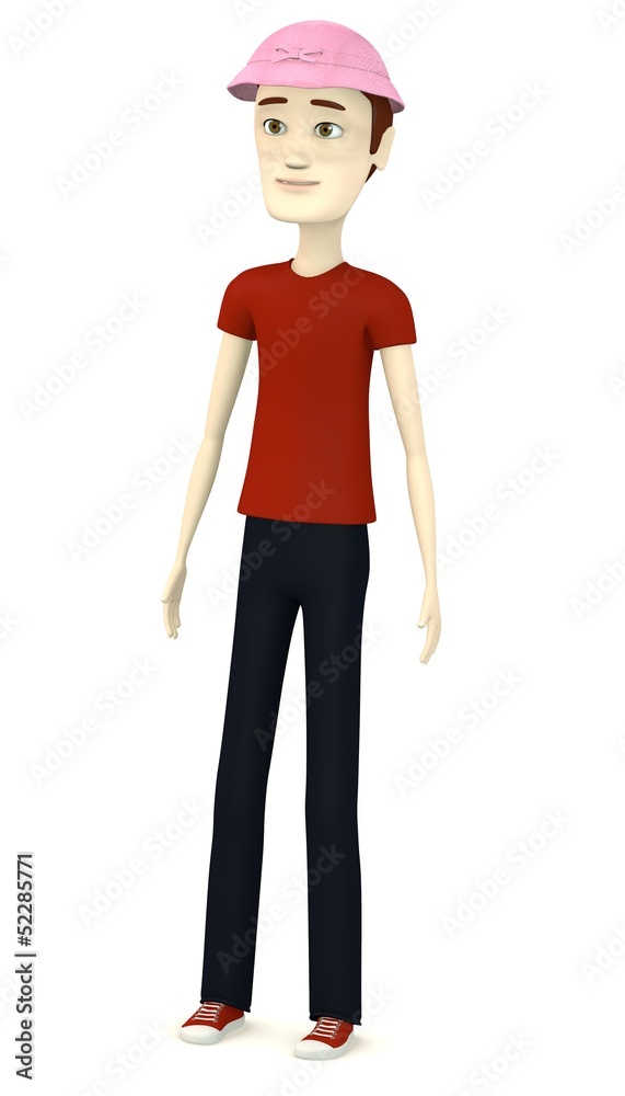 3d render of cartoon character with hat 3d render of cartoon character with hat