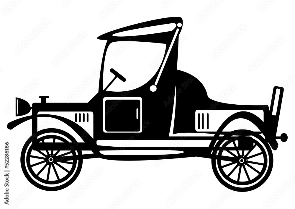 Fototapeta premium vector retro automobile on white background