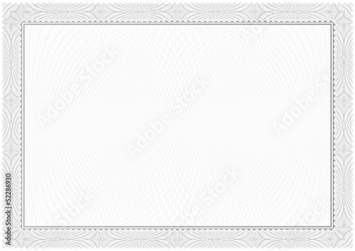 Certificate.  Gray. Pattern currency and diplomas
