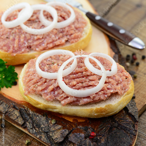 Fleisch, Brötchen photo