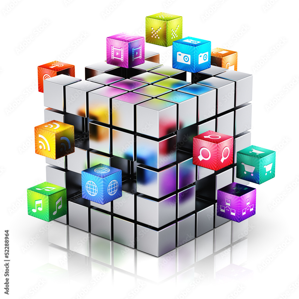 Naklejka premium Mobile applications and media technology concept