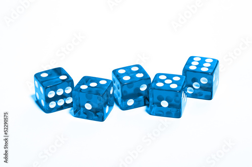 Würfel, 2 bis 6, blau