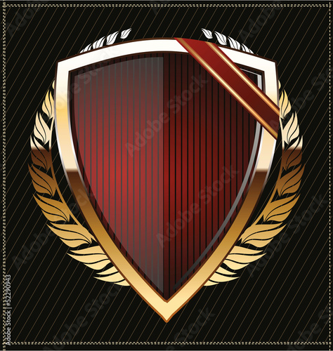 Golden shields with laurel wreath