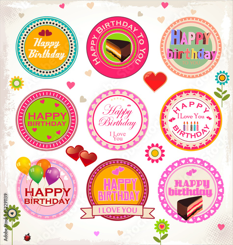 Happy birthday stamp collection