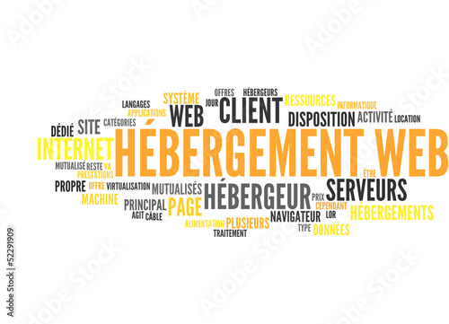 Hébergement web (tag cloud français)