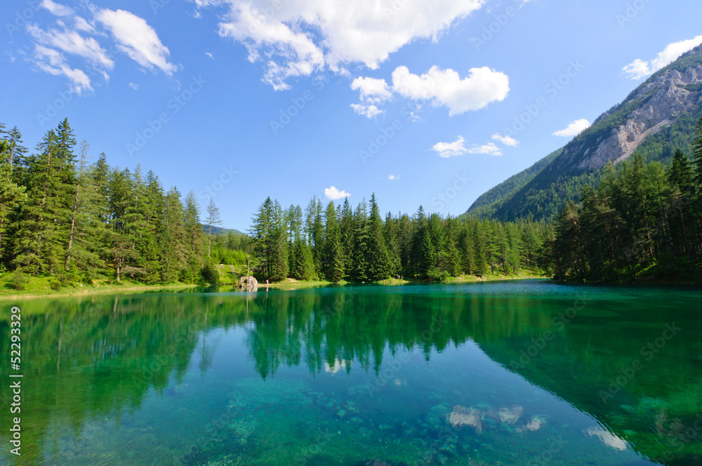 Green lake (Grüner see) in Bruck an der Mur, Austria Green lake (Grüner see) in Bruck an der Mur, Austria