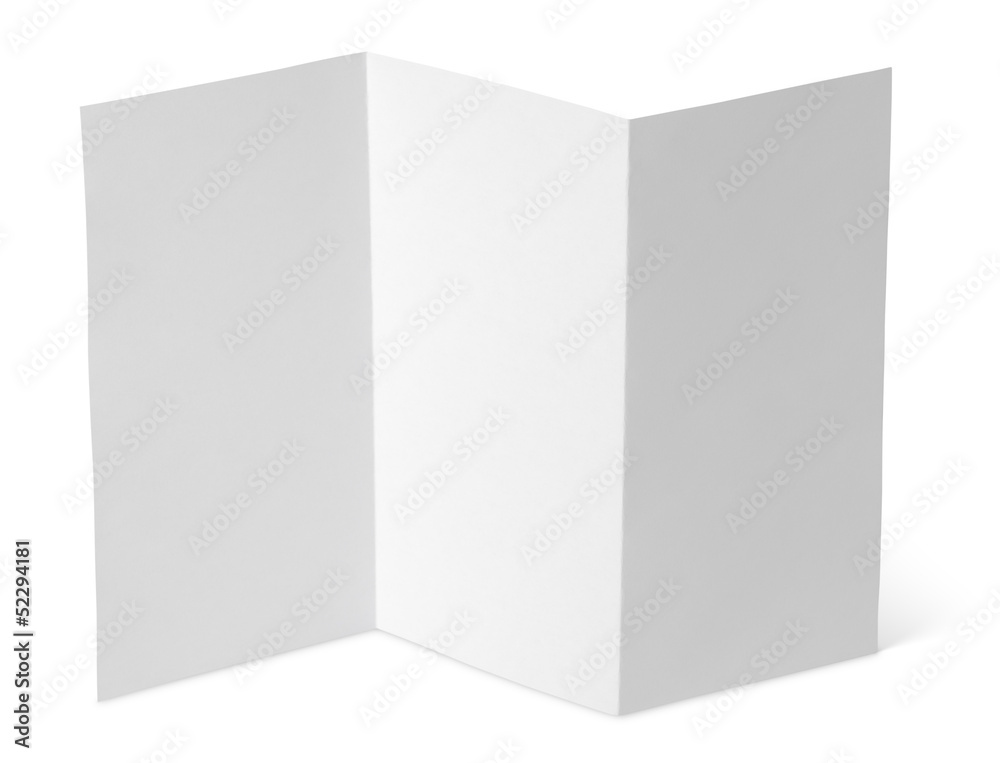 Empty window fold flyer isolated on white with clipping path Empty window fold flyer isolated on white with clipping path