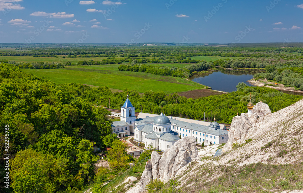 Divnogorsky Sacred Uspensky man's monastery and river Don