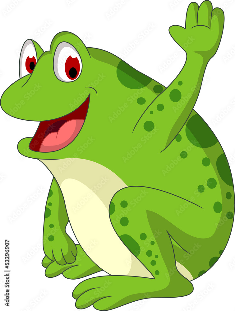 Fototapeta premium cute frog cartoon smiling