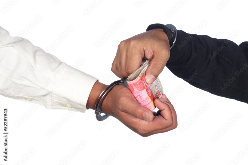 Fototapeta premium Corrupted businessman