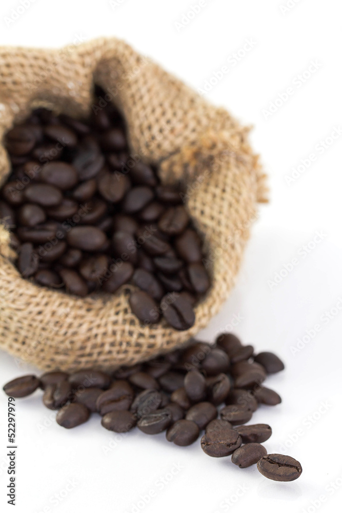 Fototapeta premium Coffee beans in a sack