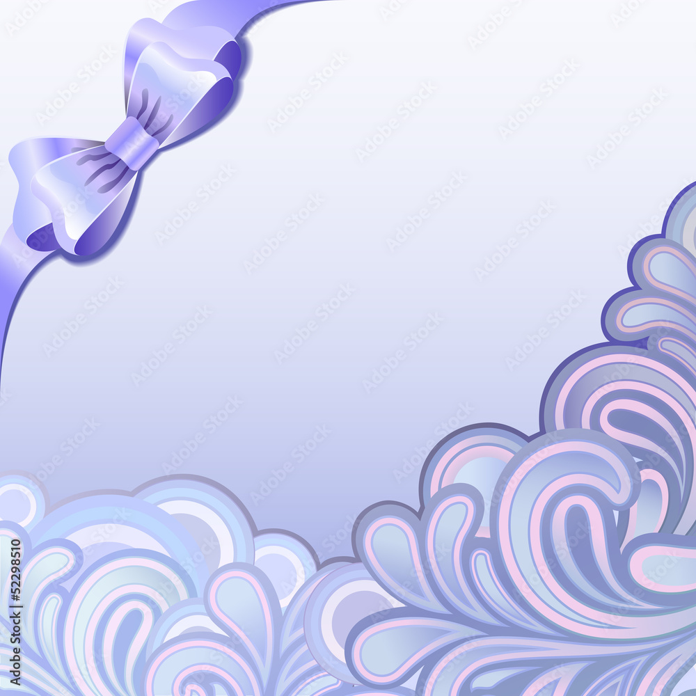 Purple splutter ornament with bow background Purple splutter ornament with bow background