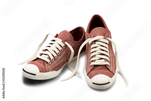 vintage shoes on white background